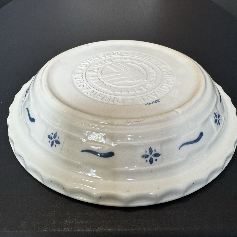 Longaberger Roseville Pottery Grandma Bonnie's Pie Plate Signed ED 1990 - Picture 3 of 6